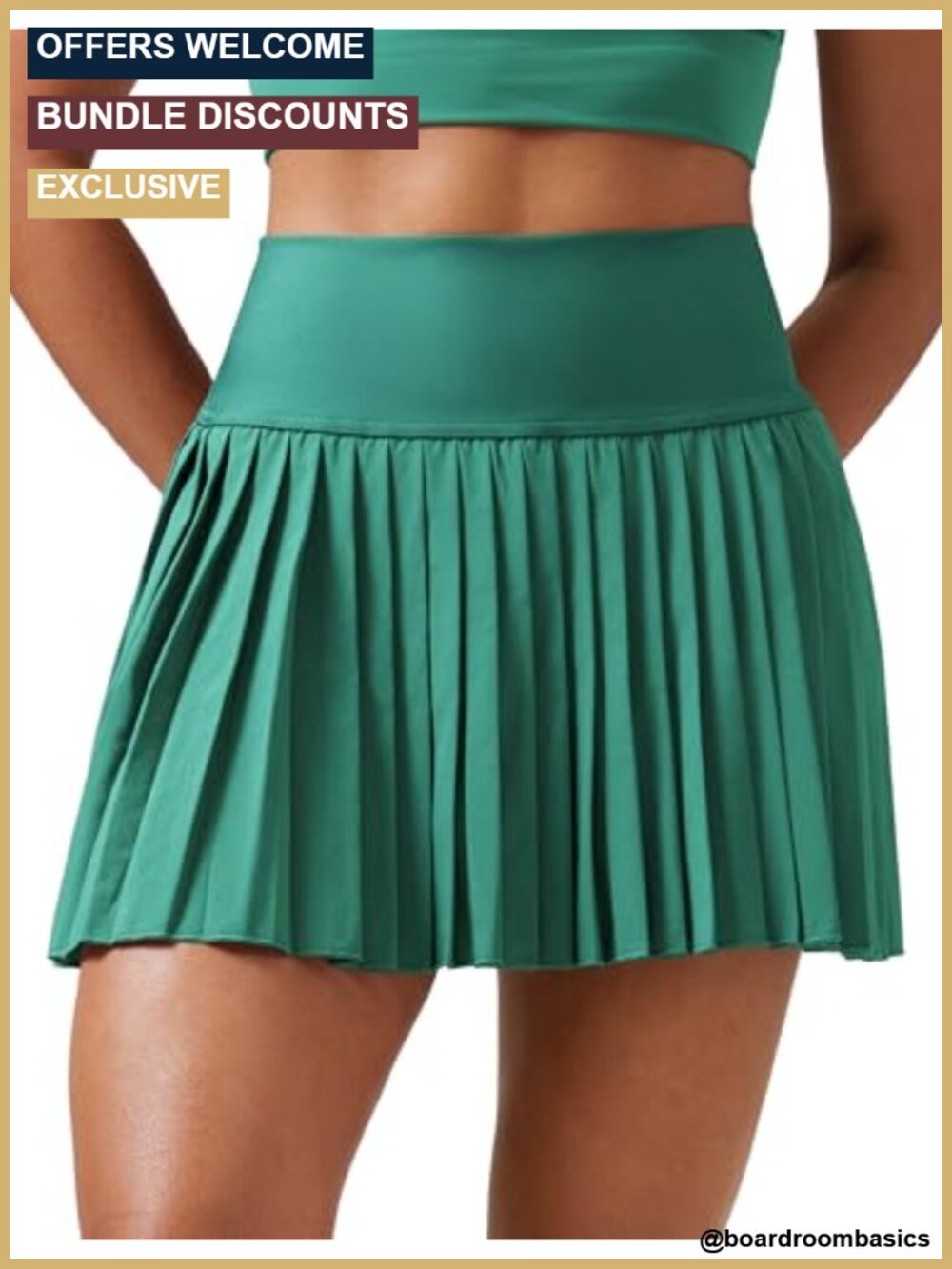 High Waisted Pleated Tennis Skirt with Built-in Shorts and Pockets